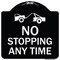 Signmission No Stopping Anytime W/ Tow Away Graphic Heavy-Gauge Aluminum Sign, 18" x 18", BW-1818-23581 A-DES-BW-1818-23581 - alternate 1